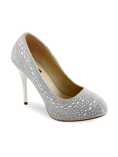 silver leatherette pumps - 10817183 - Very Small Image - 1