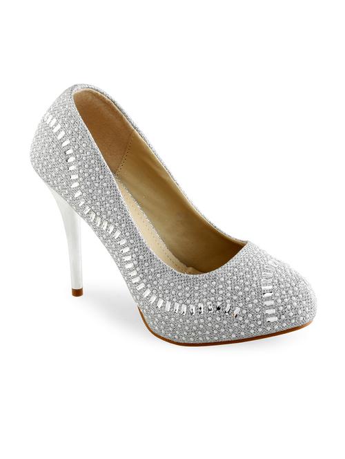 silver leatherette pumps - 10817186 - Very Small Image - 1
