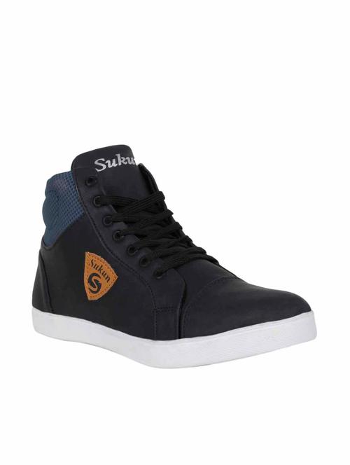 black leatherette lace up sneaker - 10819215 - Very Small Image - 1