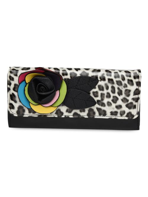 rose embellished & printed flap clutch - 1081961 - Very Small Image - 1