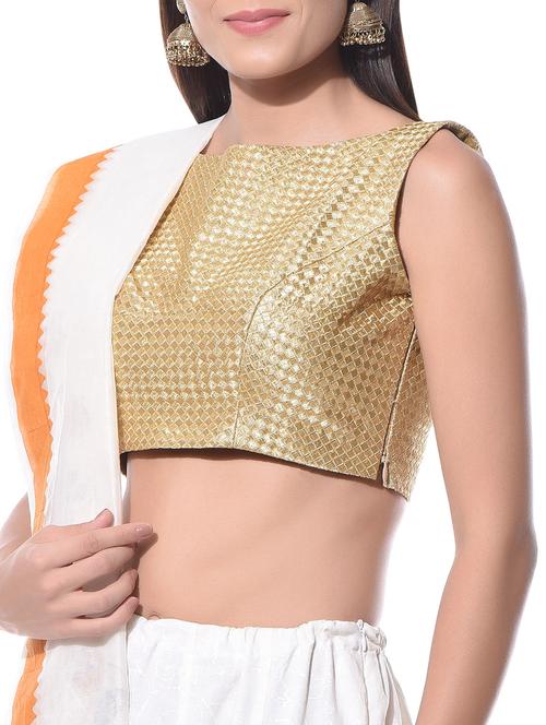 Gold mesh boatneck sleeveless blouse - 10820967 - Very Small Image - 1