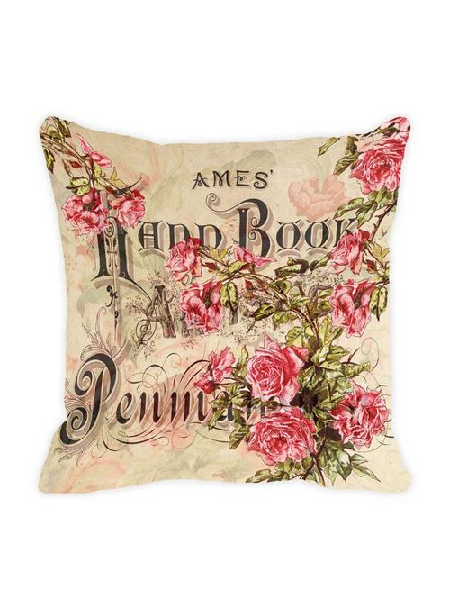 Leaf Designs Taupe Floral Vintage Cushion Cover - 10825560 - Very Small Image - 1