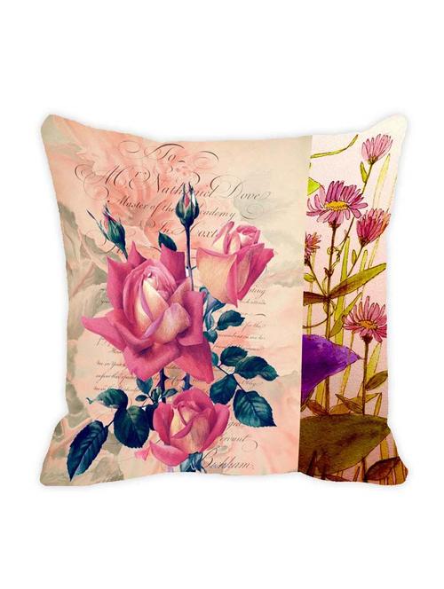 Leaf Designs Light Peach Floral Vintage Cushion Cover - 10825568 - Very Small Image - 1