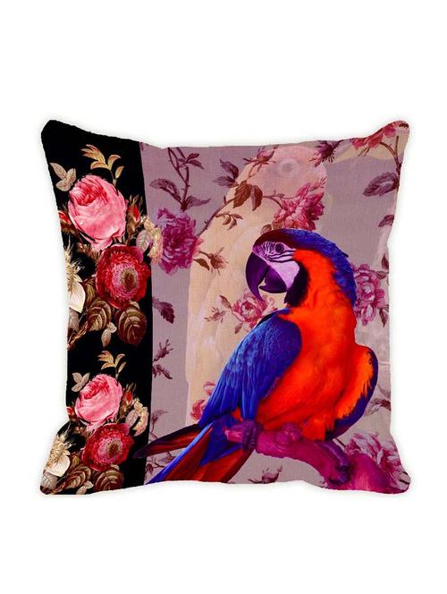 Leaf Designs Light Purple Parrot Cushion Cover - 10825588 - Very Small Image - 1