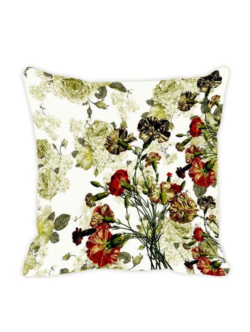 Leaf Designs Green & Red Blossom Cushion Cover - 10825605 - Very Small Image - 1