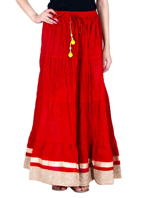 red cotton skirts - 10826018 - Very Small Image - 1