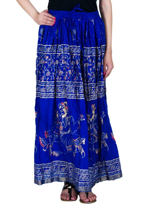 blue cotton skirts - 10826026 - Very Small Image - 1