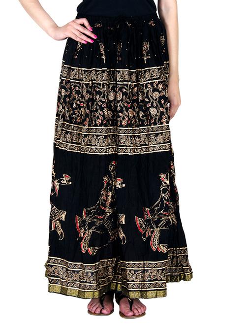 black cotton skirts - 10826027 - Very Small Image - 1
