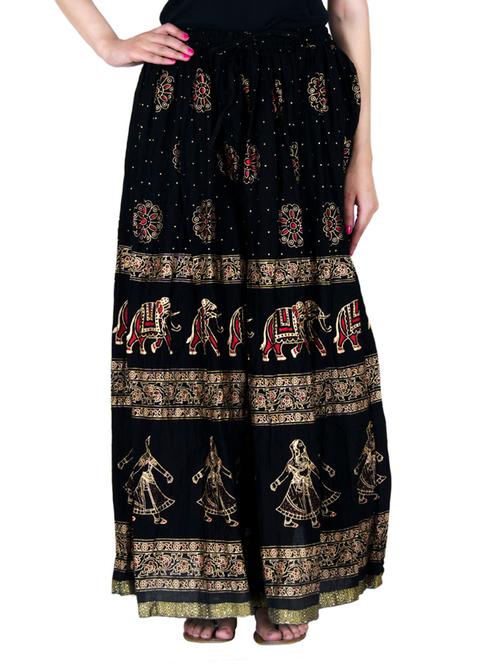 black cotton skirts - 10826029 - Very Small Image - 1