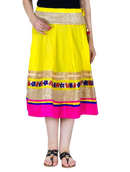 yellow cotton skirts - 10826037 - Very Small Image - 1