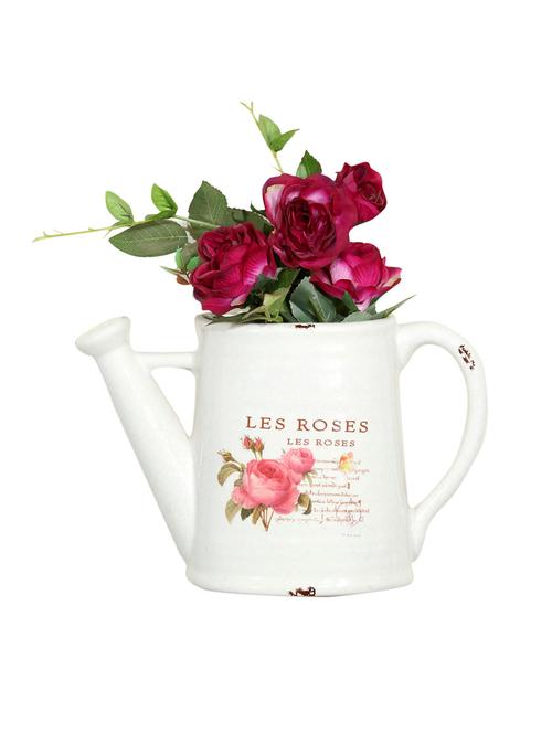 rustic finish white french watering can wall planter - 10828681 - Very Small Image - 1