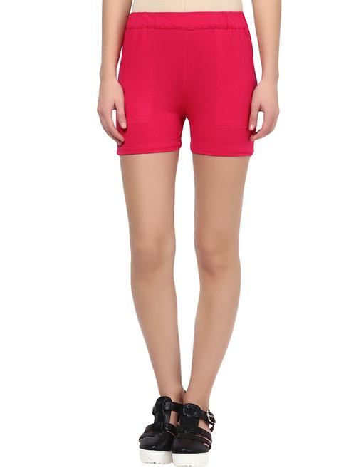 pink cotton regular shorts - 10833917 - Very Small Image - 1
