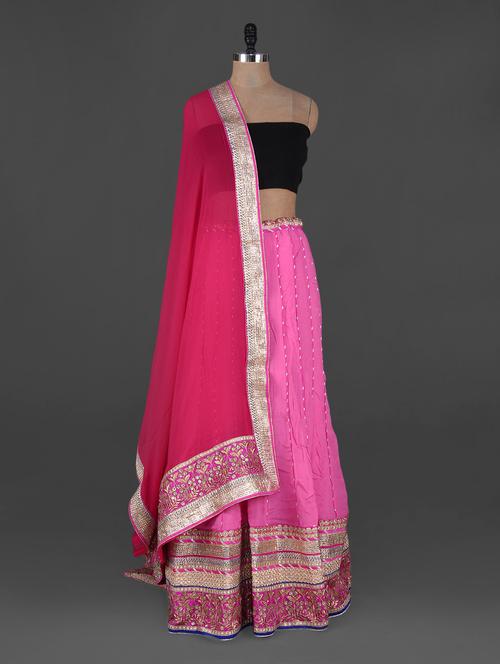 pink lehenga set with gota work - 1083734 - Very Small Image - 1