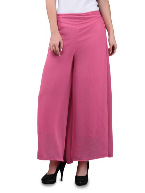 pink georgette palazzo - 1084109 - Very Small Image - 1
