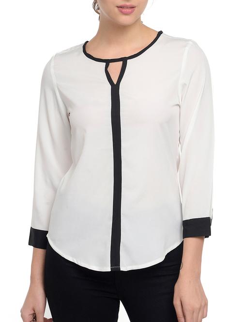 white polyester regular top - 10841187 - Very Small Image - 1