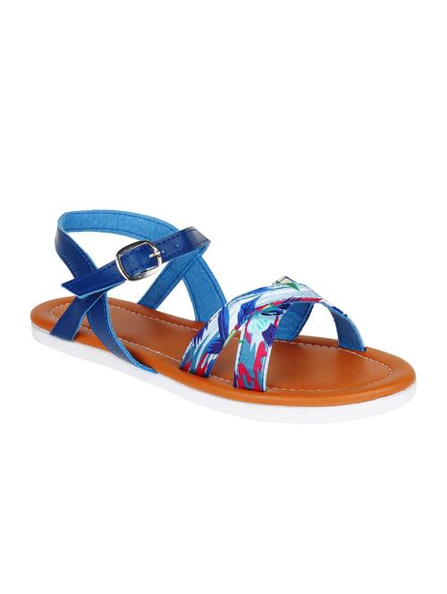 blue leatherette ankle strap sandal - 10842635 - Very Small Image - 1