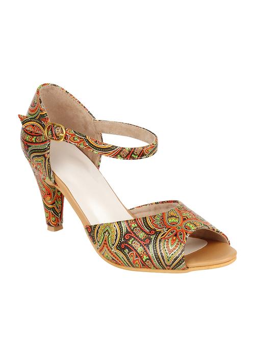 multi colored leatherette ankle strap sandals - 10842643 - Very Small Image - 1