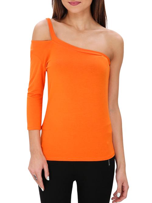 orange cotton lycra top - 10845259 - Very Small Image - 1