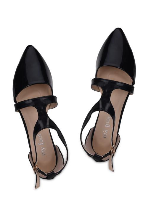 plain solid black leatherette flat sandals - 1084557 - Very Small Image - 1