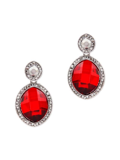 red stone embellished drop earrings - 1084575 - Very Small Image - 1