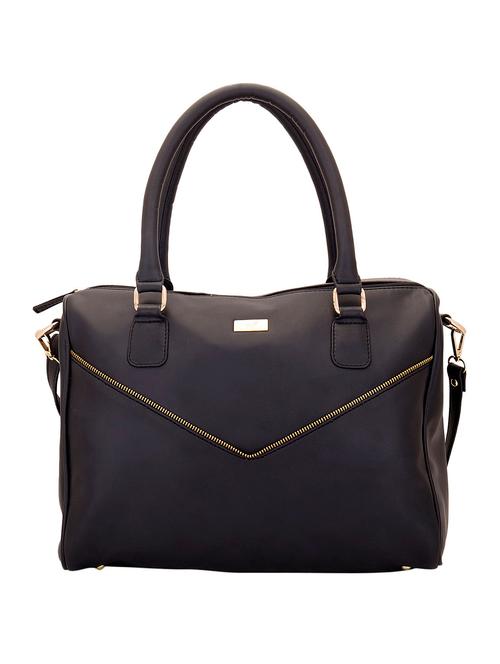 black faux leather handbag with sling - 10846405 - Very Small Image - 1