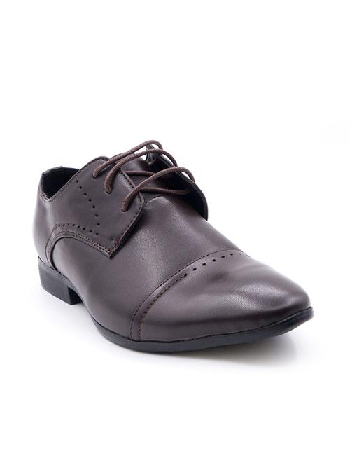 brown faux leather derby - 10848279 - Very Small Image - 1