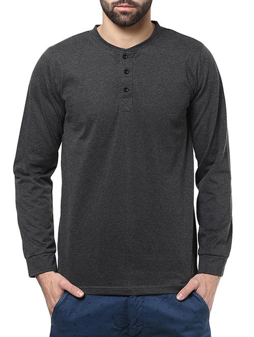 anthra milange cotton tshirt - 10849554 - Very Small Image - 1