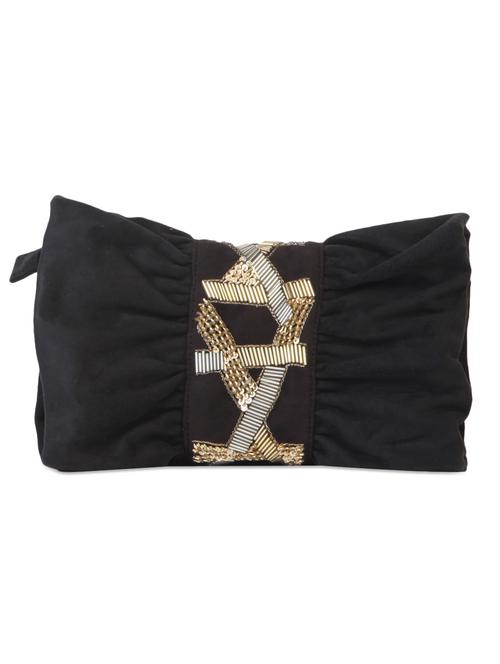 Black Sequined Suede Clutch - 1084977 - Very Small Image - 1