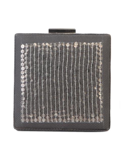 grey sequined leatherette clutch - 1084983 - Very Small Image - 1