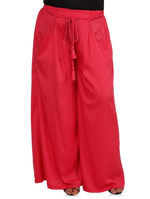 pink polyester palazzos - 10849851 - Very Small Image - 1