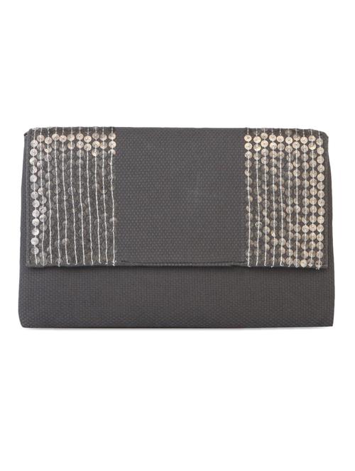 sequined grey leatherette clutch - 1084986 - Very Small Image - 1
