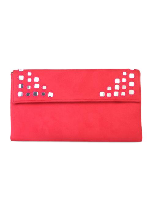 red embellished suede clutch - 1084988 - Very Small Image - 1