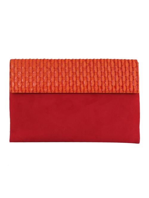 orange textured leather clutch - 1085018 - Very Small Image - 1