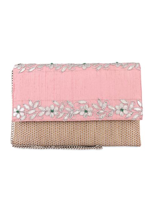 pink embroidered silk clutch - 1085051 - Very Small Image - 1