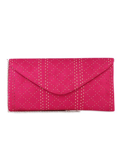 pink cut work suede clutch - 1085065 - Very Small Image - 1
