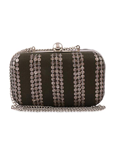 olive green sequined minaudiere clutch - 1085082 - Very Small Image - 1