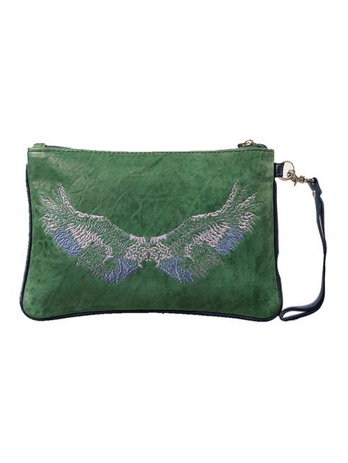 green leather clutch - 10851436 - Very Small Image - 1