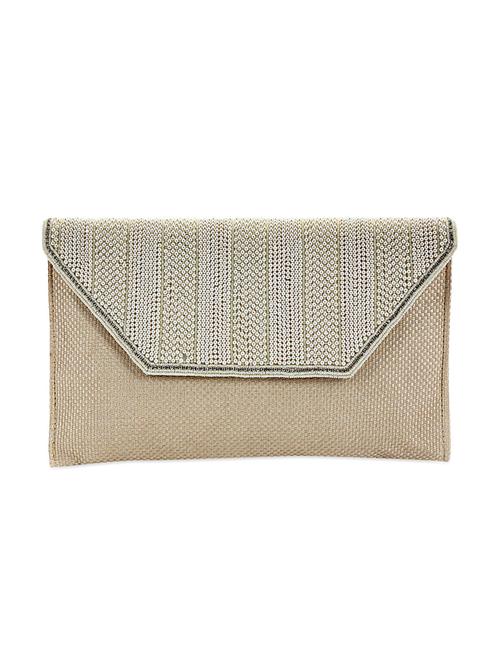 Beige leatherette Flap Embellished Clutch - 1085270 - Very Small Image - 1