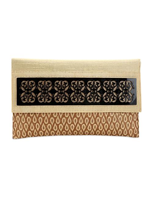 Beige Multipattern leatherette clutch - 1085275 - Very Small Image - 1