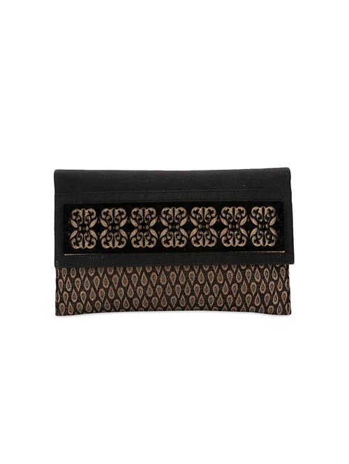 Black Multipattern jute clutch - 1085278 - Very Small Image - 1