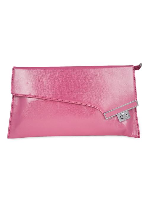 plain solid pink leatherette clutch - 1085301 - Very Small Image - 1