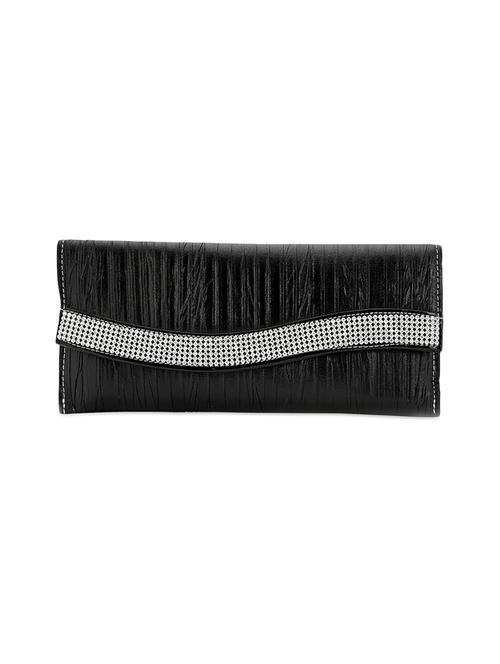 Black Embellished Leatherette clutch - 1085327 - Very Small Image - 1