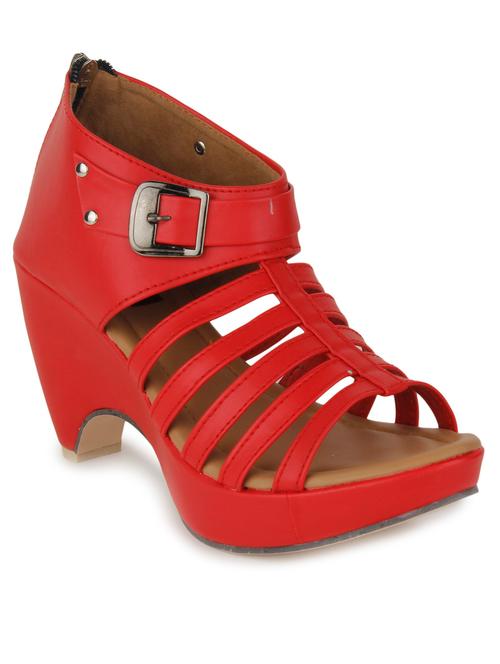 red leatherette sandal - 10856042 - Very Small Image - 1
