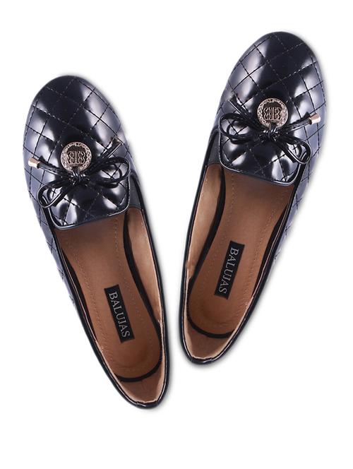 quilted glossy black ballerinas - 1085627 - Very Small Image - 1