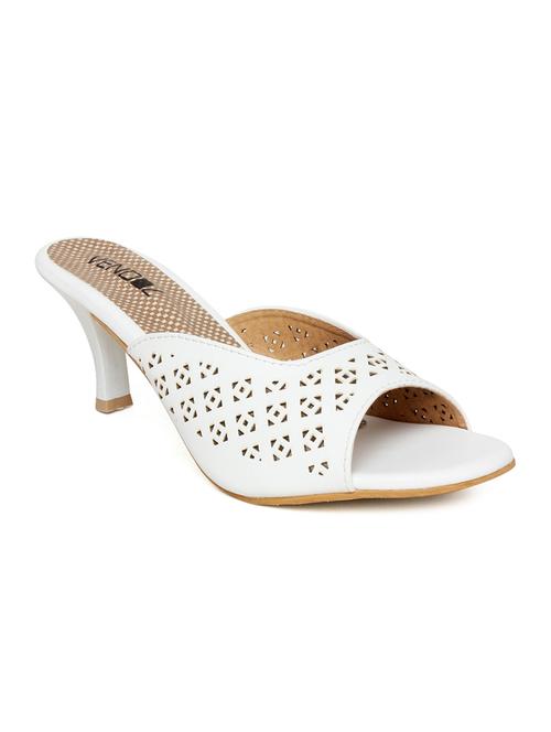 white faux leather sandals - 10858312 - Very Small Image - 1
