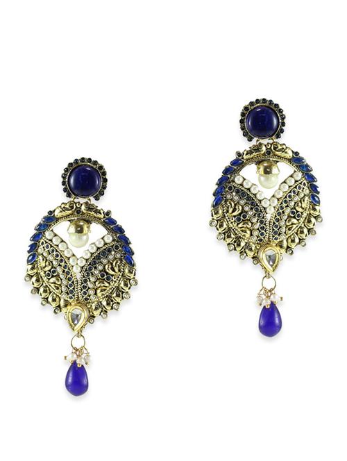 navy blue metal alloy earring - 10858454 - Very Small Image - 1