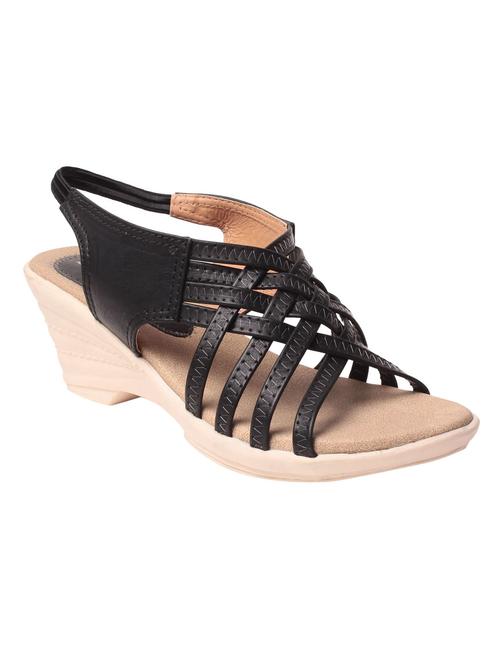 black leatherette wedge - 10859184 - Very Small Image - 1