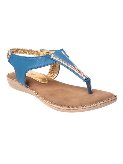 blue leatherette back strap sandals - 10859191 - Very Small Image - 1