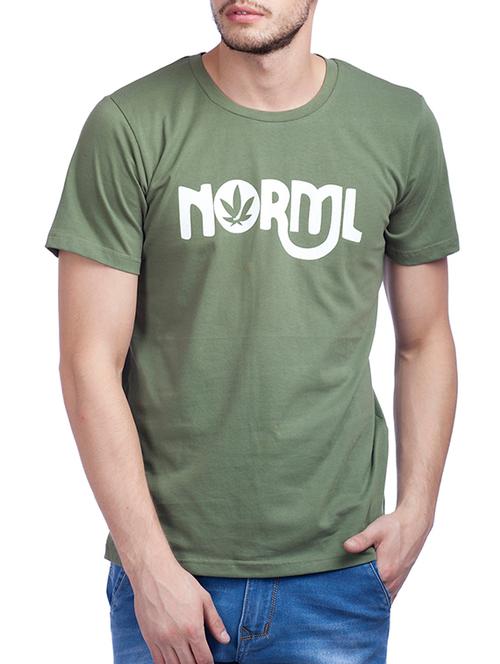 green cotton printed t-shirt - 10862322 - Very Small Image - 1