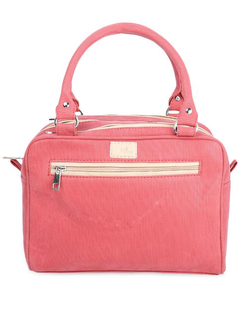 Red Plain Solid Leatherette Handbag - 1087439 - Very Small Image - 1